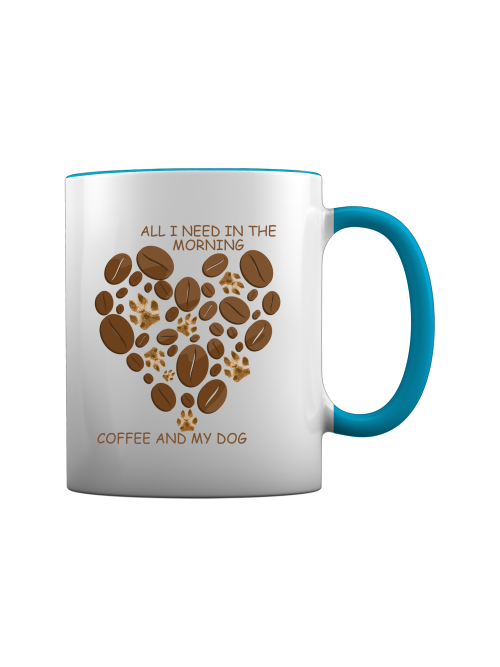 Becher für Hundefreunde mit Spruch und Kaffee-Bohnen-Herzdesign von Milkis Way