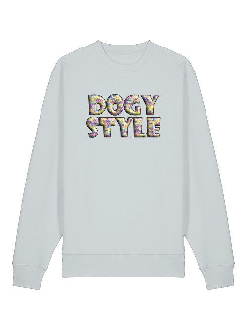 Milkis Way Sweatshirt mit buntem Doggy Style Aufdruck bequemer Hundeliebhaber Sweater Geschenk