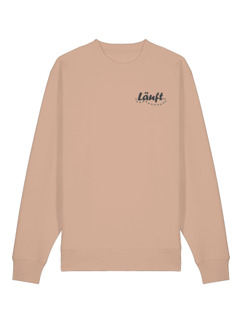 Milkis Way Bio-Baumwolle Sweatshirt für Hundeliebhaber in Beige mit Läuft Aufdruck