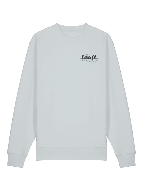 Bio-Baumwolle Sweatshirt für Hundeliebhaber in Weiß mit Aufdruck Läuft von Milkis Way