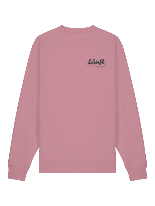 Milkis Way Bio-Baumwolle Sweatshirt für Hundeliebhaber in Rosa mit Läuft-Print auf der Brust