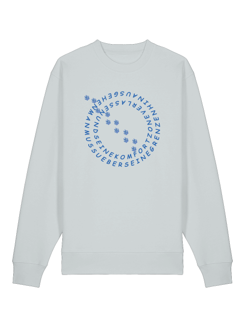 Milkis Way Bio Baumwolle Sweatshirt Hundeliebhaber mit blauem Pfoten- und Text-Design