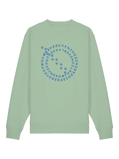 Milkis Way Bio Baumwolle Sweatshirt Hundeliebhaber in Grün mit blauem Pfoten- und Textdesign