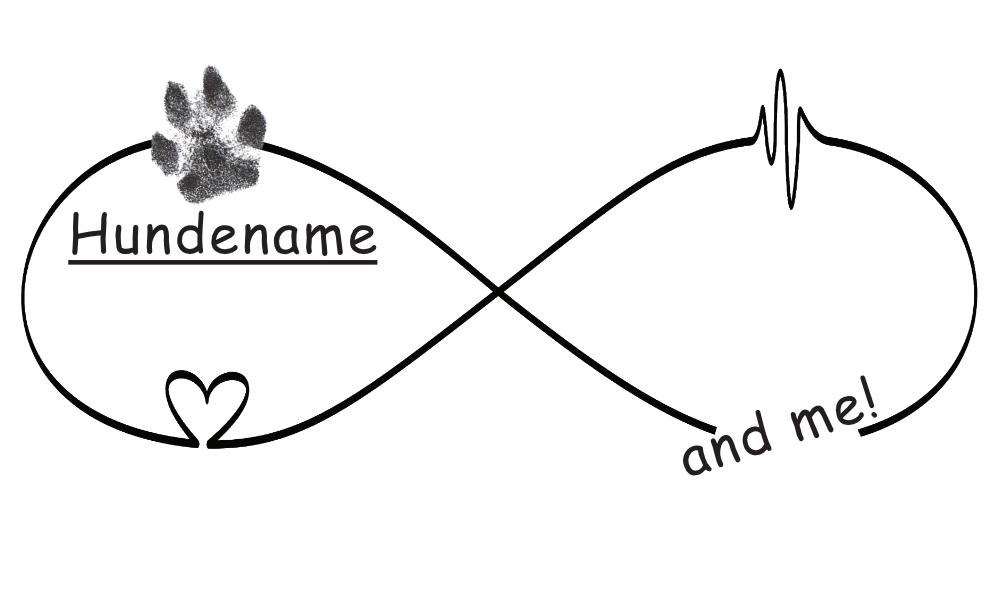 Bio Hoodie Geschenk für Hundefreunde von Milkis Way mit Unendlichkeitssymbol, Pfotenabdruck und Herzdesign