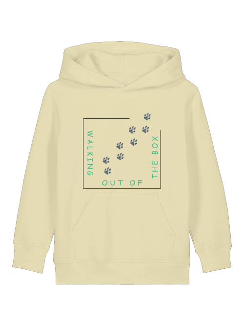 Kinder Hoodie mit Hundepfote in Gelb von Milkis Way mit Pfotenprint und Kapuze