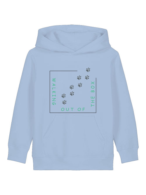Kinder Hoodie mit Hundepfote in Hellblau von Milkis Way mit Pfotenabdruck-Design