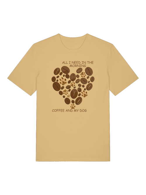 Milkis Way Shirt mit Hundepfoten und Kaffeebohnen in Herzform beige T-Shirt
