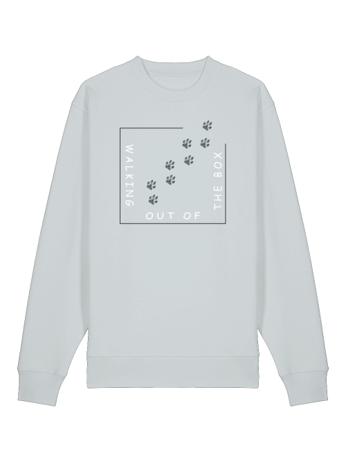 Milkis Way Sweatshirt für Hundeliebhaber nachhaltig in hellgrau mit Pfotenabdruck-Design