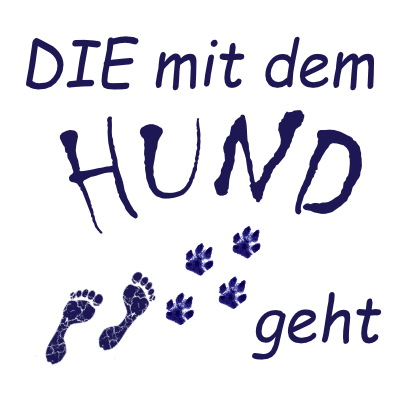 Milki´s Way Sweatshirt mit Hundemotiv für Frauen mit blauem Schriftzug und Pfotenabdruck