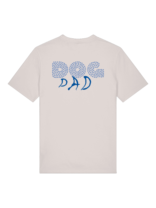 Milkis Way Unisex Dog Dad Shirt mit blauem Dog Dad Schriftzug auf hellem T-Shirt