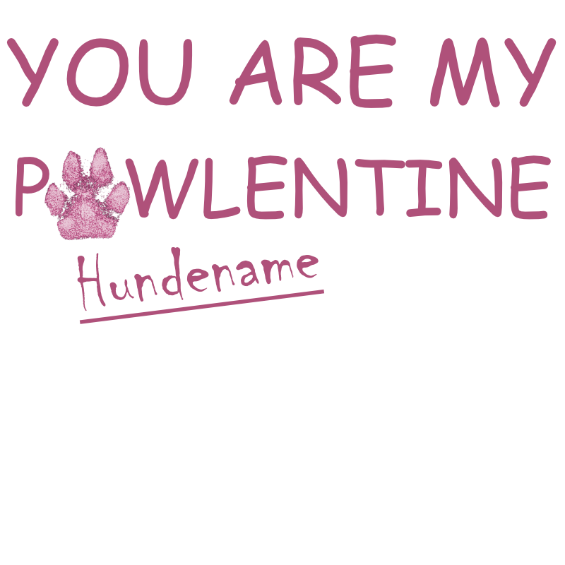 Unisex Hoodie Geschenk für Hundefreunde mit lila Aufdruck You Are My Pawlentine und Hundename personalisierbar