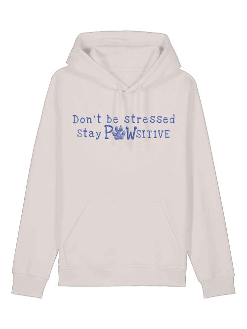 Milkis Way Unisex Hoodie Hundepfote in Hellrosa mit positivem Paw-Print und Kängurutasche