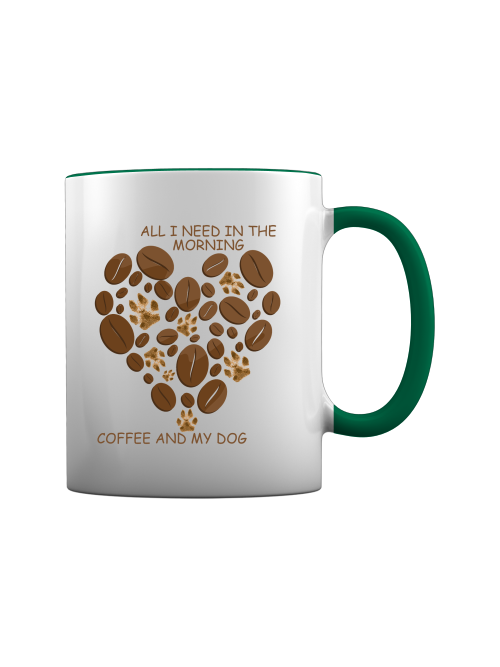 Becher für Hundefreunde mit Spruch Kaffee und Hundemotiv in Herzform von Milkis Way