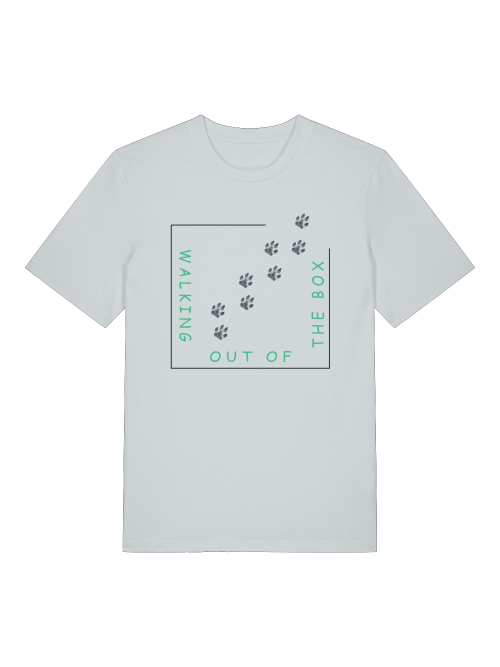 Milkis Way Bio Baumwoll T-Shirt mit Hundepfote und modernem Print in Grau