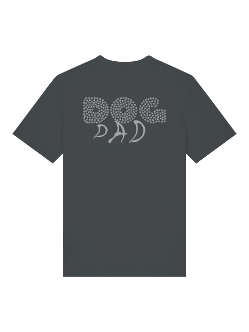 Bio Baumwolle Hund Shirt dunkelgraues T-Shirt mit Dog Dad Aufdruck von Milkis Way