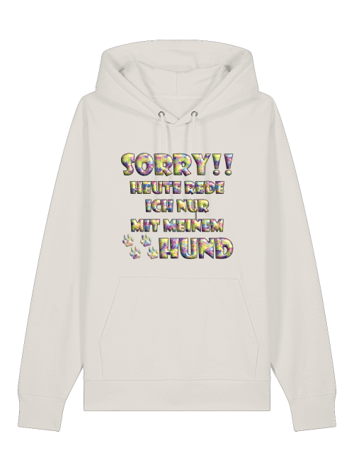 Bunter Hoodie für Hundeliebhaber von Milkis Way mit lustigem Hunde-Spruch in mehrfarbiger Schrift