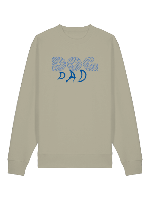 Beiges Sweatshirt mit Hundepfote Print und Dog Dad Schriftzug von Milkis Way
